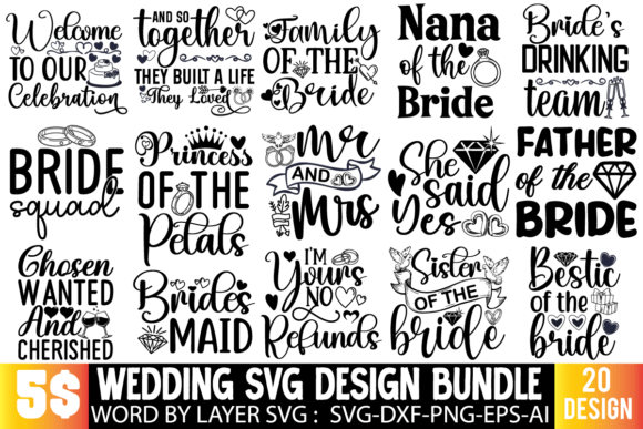 Download Wedding SVG Bundle - Wedding svg Collection