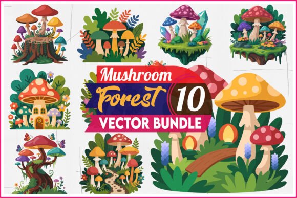 Download Fantasy Mushroom Forest SVG Bundle Set - Forest svg bundle Collection