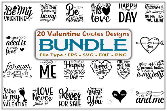 Download Valentine Quotes Design Bundle - Valentine quotes design Collection